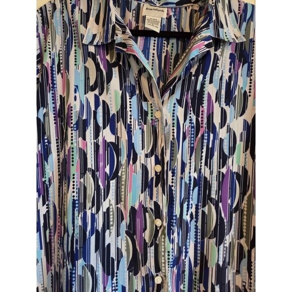 Vintage Bon Worth button down women's blouse XL - Picture 3 of 7